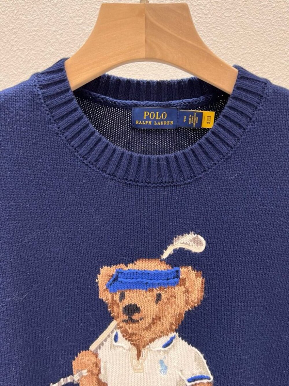 Polo Ralph Lauren Navy Golf Bear Crewneck Knit Sweater - Picture 4 of 8